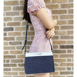Kate Spade Cameron Denim Colorblock Medium Top Zip Crossbody